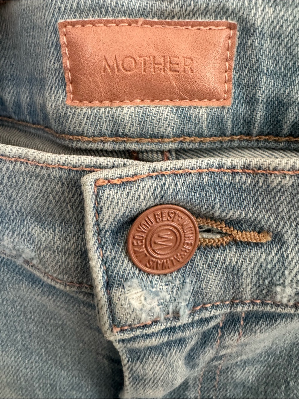 Mother The Weekender Flare Jean Free Hugs Distressed Light Wash Denim - Picture 12 of 15